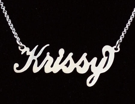 Sterling Silver Nameplate Necklace by Purple Mermaid Designs Apparel & Accessories > Jewelry > Necklaces - 1