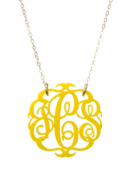 Acrylic Script  Monogram Necklace by Moon and Lola Apparel & Accessories > Jewelry > Necklaces - 3