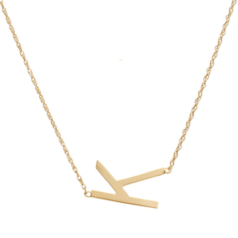 Moon and Lola Gold Filled Sideways Initial Necklace