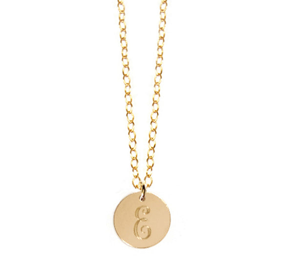 Miriam Merenfeld Initial Disc Necklace Apparel & Accessories > Jewelry > Necklaces - 1