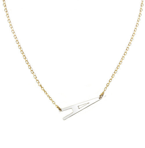 Large Sideways Initial Necklace-Miriam Merenfeld Apparel & Accessories > Jewelry > Necklaces - 2