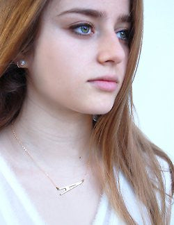 Large Sideways Initial Necklace-Miriam Merenfeld Apparel & Accessories > Jewelry > Necklaces - 3