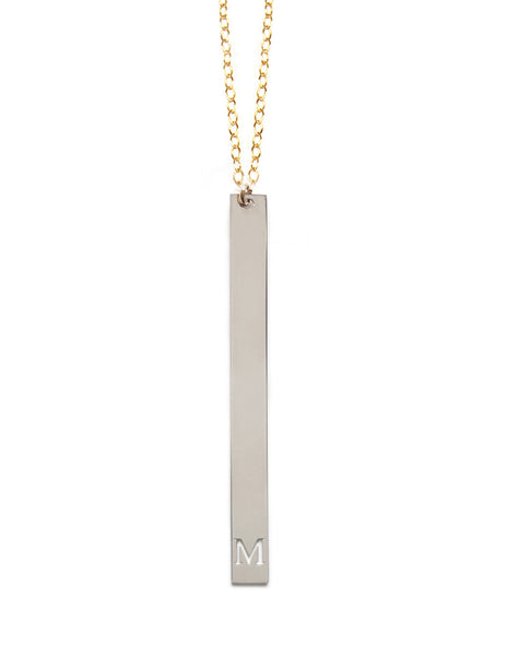 Miriam Merenfeld Personalized Vertical Initial Necklace Apparel & Accessories > Jewelry > Necklaces - 1