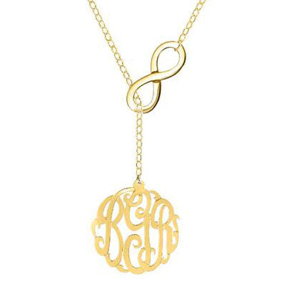 Infinity Monogram Lariat Necklace by Purple Mermaid Designs Apparel & Accessories > Jewelry > Necklaces - 3