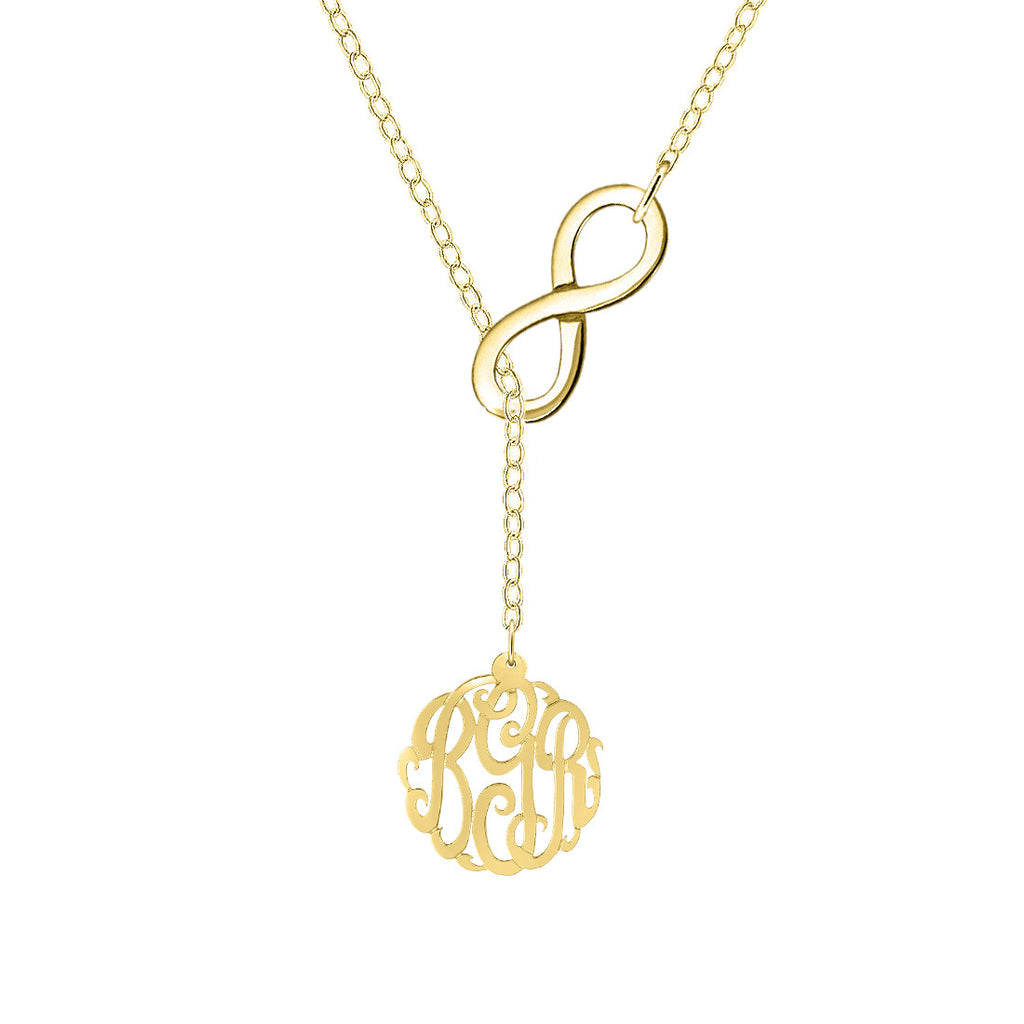 Infinity Monogram Lariat Necklace by Purple Mermaid Designs Apparel & Accessories > Jewelry > Necklaces - 1