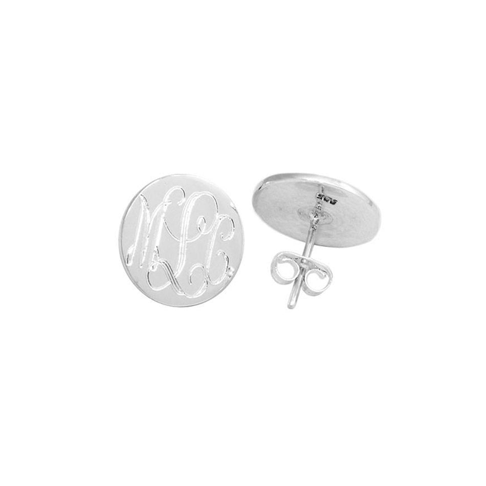 Personalized Sterling Silver Small Round Stud Earrings Apparel & Accessories > Jewelry > Earrings - 1