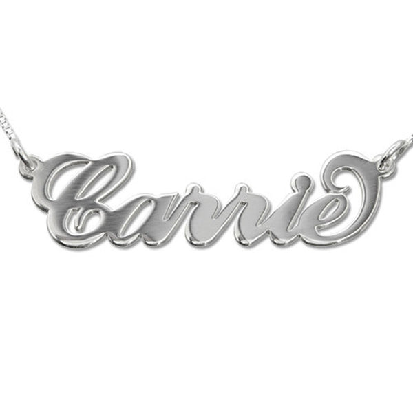 Silver Nameplate Necklace - Carrie Style