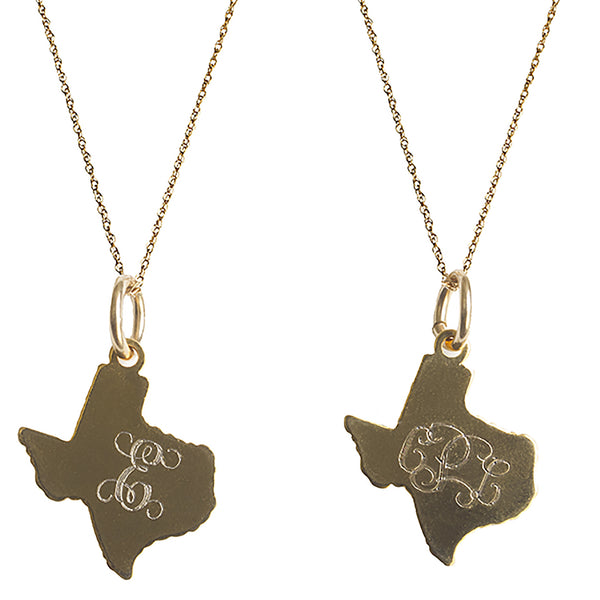 14K Gold Filled Engraved Texas Necklace Apparel & Accessories > Jewelry > Necklaces - 1