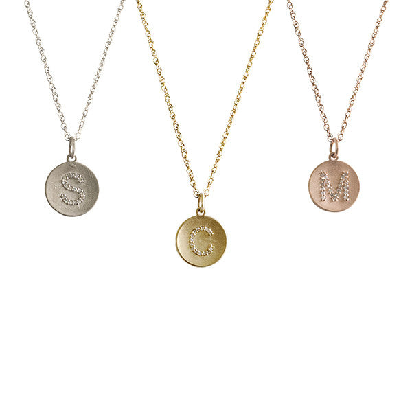 Golden Thread 14K Gold Diamond Initial Necklace Apparel & Accessories > Jewelry > Necklaces