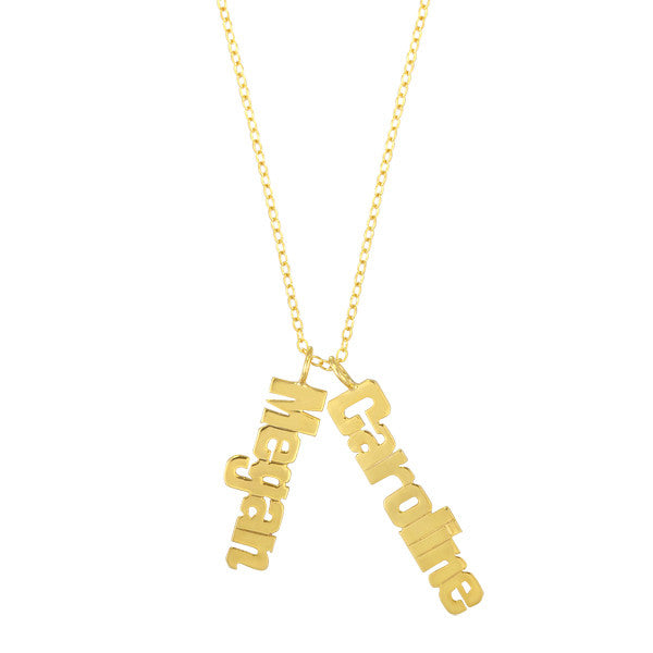 Vertical Nameplate Necklace Apparel & Accessories > Jewelry > Necklaces - 1