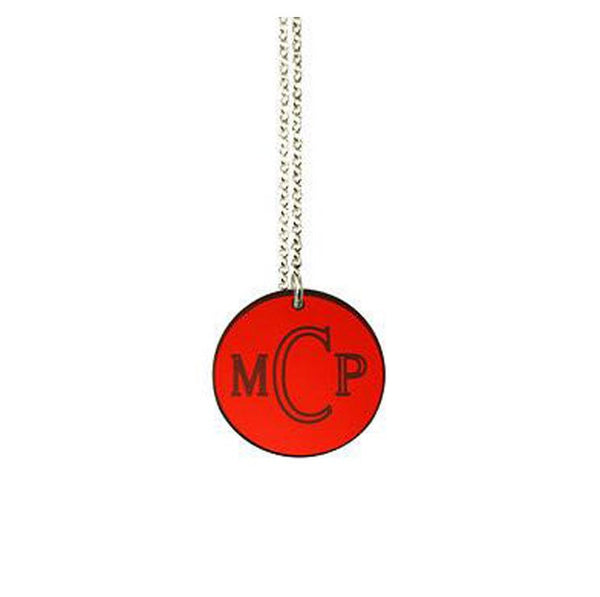 Acrylic Engraved Disc Necklace by Purple Mermaid Designs Apparel & Accessories > Jewelry > Necklaces - 4