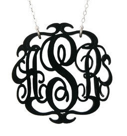 Acrylic Script  Monogram Necklace by Moon and Lola Apparel & Accessories > Jewelry > Necklaces - 1