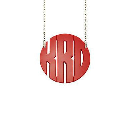 Acrylic Block Monogram Split Chain Necklace-Purple Mermaid Designs Apparel & Accessories > Jewelry > Necklaces - 1