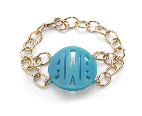 Acrylic Block Monogram Bracelet by Moon and Lola Apparel & Accessories > Jewelry > Bracelets - 1