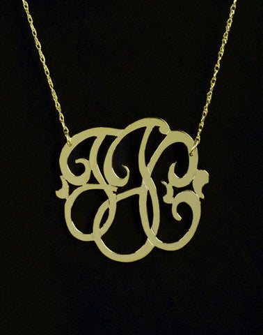 Gold Filled Monogram Necklace-Small-Purple Mermaid Designs Apparel & Accessories > Jewelry > Necklaces
