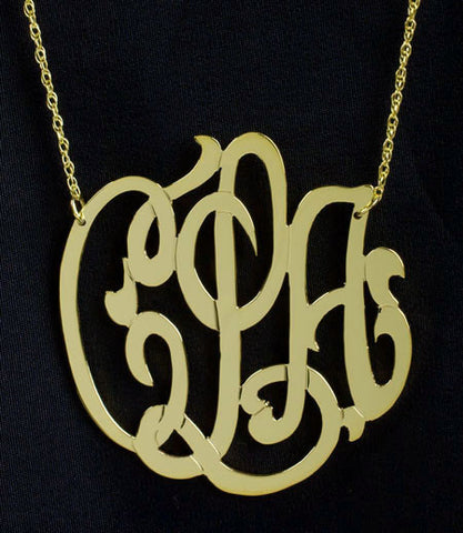 Gold Filled Monogram Necklace-Midsize- Purple Mermaid Designs Apparel & Accessories > Jewelry > Necklaces