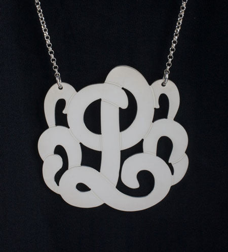 Swirly Initial Necklace by Purple Mermaid Designs Apparel & Accessories > Jewelry > Necklaces - 2