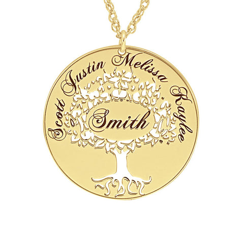 Cutout Family Tree Mothers Necklace-Alison and Ivy Apparel & Accessories > Jewelry > Necklaces - 1