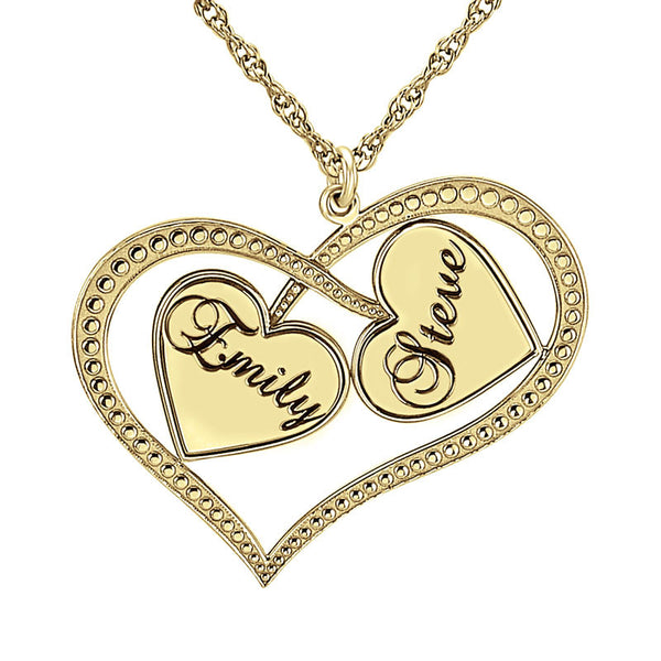 Personalized Interlocking Hearts Necklace Apparel & Accessories > Jewelry > Necklaces - 1
