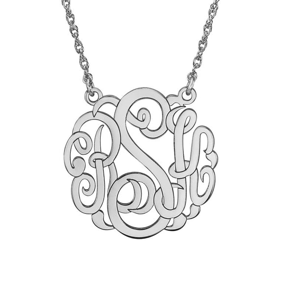 Classic Script Mini Monogram Necklace-Alison and Ivy Apparel & Accessories > Jewelry > Necklaces - 2