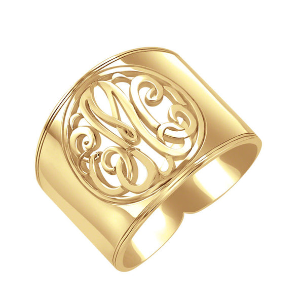 Cigar Band Classic Monogram Ring Apparel & Accessories > Jewelry > Rings - 1