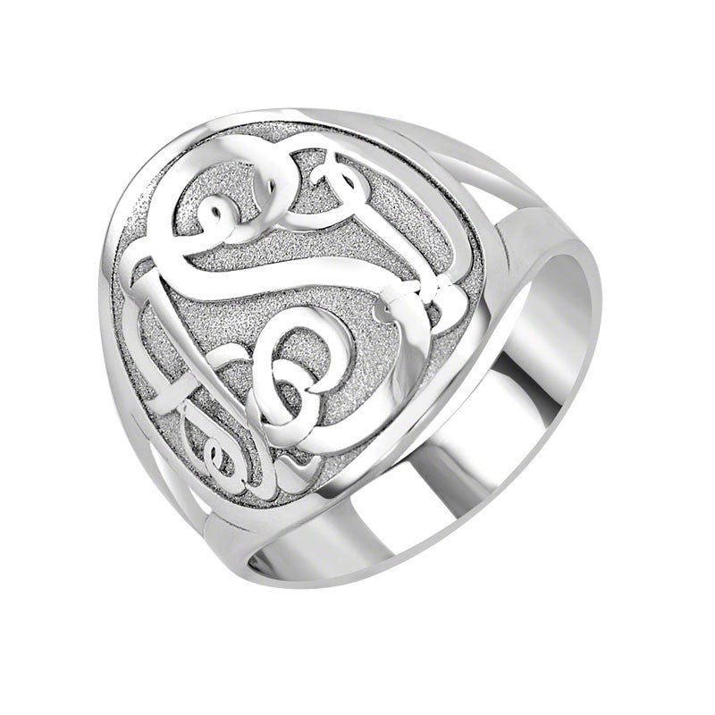 Monogram Sterling Silver Rings, Monogram Jewelry