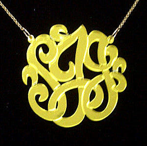 Acrylic Monogram Necklace on Split Chain by Purple Mermaid Designs Apparel & Accessories > Jewelry > Necklaces - 4