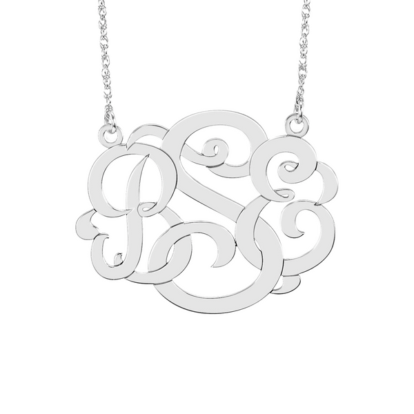 Classic Wide Monogram Necklace-Alison and Ivy Apparel & Accessories > Jewelry > Necklaces - 2