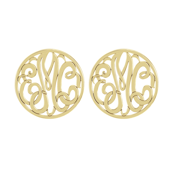 Classic Rimmed Monogram Stud Earrings Apparel & Accessories > Jewelry > Earrings - 1