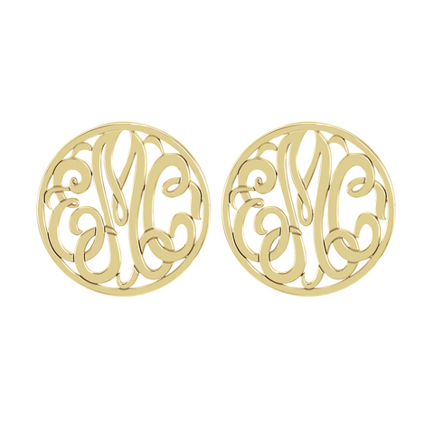 Classic Rimmed Monogram Stud Earrings Apparel & Accessories > Jewelry > Earrings - 1