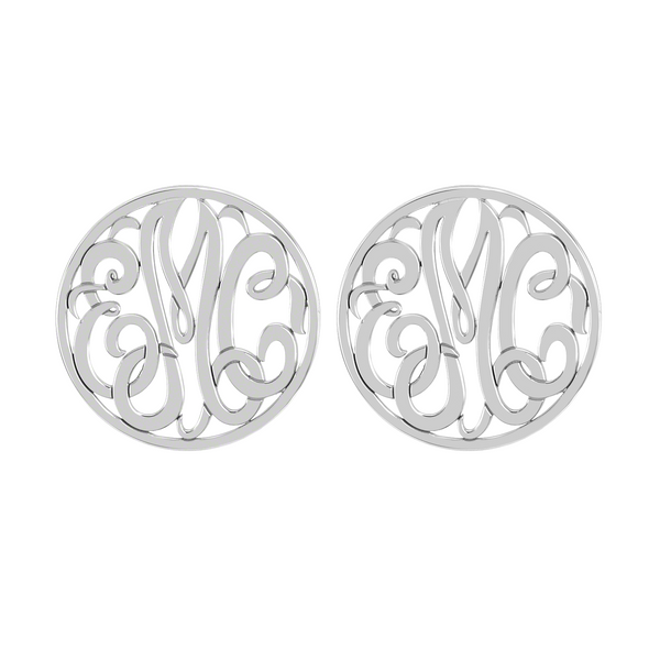 Classic Rimmed Monogram Stud Earrings Apparel & Accessories > Jewelry > Earrings - 2