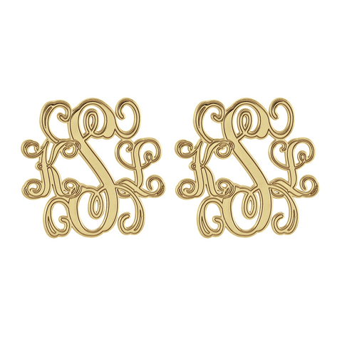 Interlocking Script Monogram Stud Earrings Apparel & Accessories > Jewelry > Earrings - 1