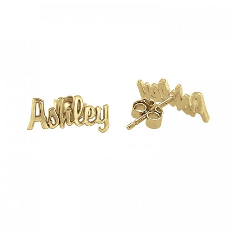 Script Name Stud Earrings Apparel & Accessories > Jewelry > Earrings