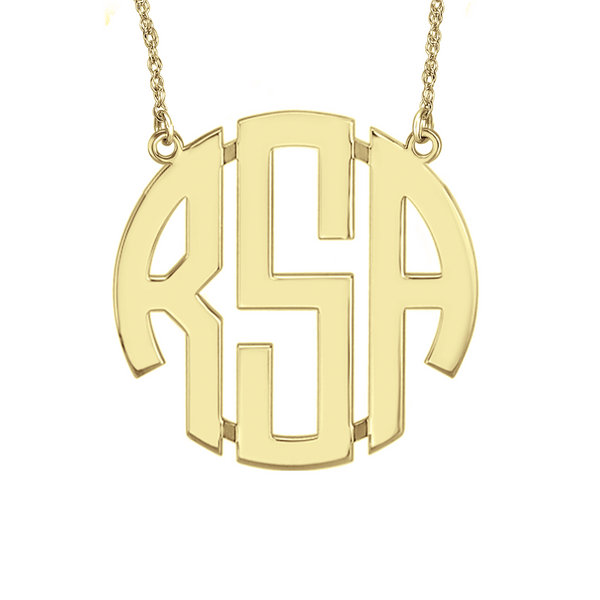 Block Monogram Necklace Apparel & Accessories > Jewelry > Necklaces - 1