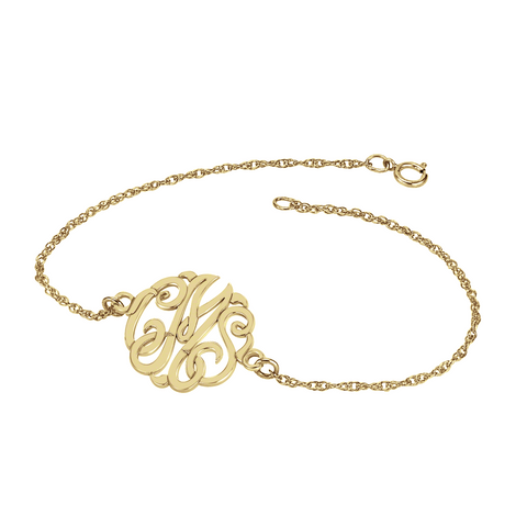 gold bracelet monogram chain