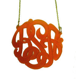 Acrylic Script Monogram Necklace on Split Chain-Purple Mermaid Designs Apparel & Accessories > Jewelry > Necklaces - 3