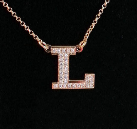 CZ Initial Necklace by Purple Mermaid Designs Apparel & Accessories > Jewelry > Necklaces