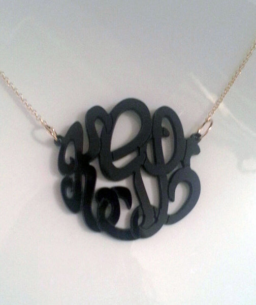 Acrylic Monogram Necklace on Split Chain by Purple Mermaid Designs Apparel & Accessories > Jewelry > Necklaces - 3