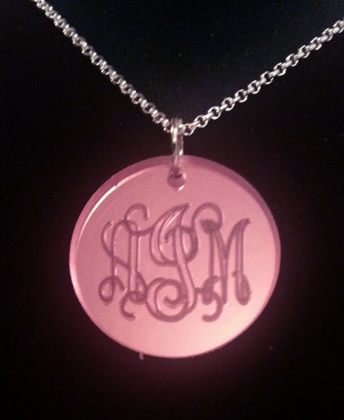 Acrylic Engraved Disc Necklace by Purple Mermaid Designs Apparel & Accessories > Jewelry > Necklaces - 7