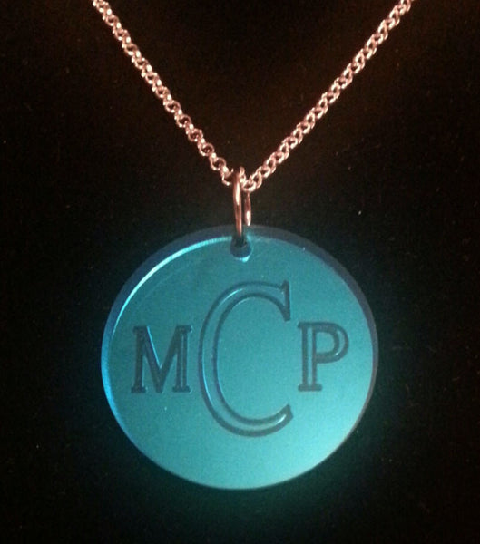 Acrylic Engraved Disc Necklace by Purple Mermaid Designs Apparel & Accessories > Jewelry > Necklaces - 6