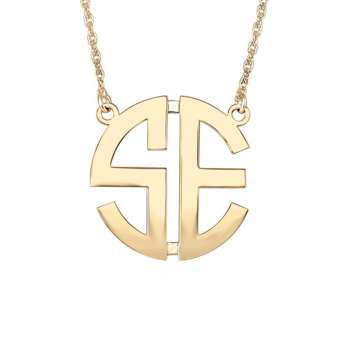 Two Initial Block Monogram Necklace – Initial Obsession