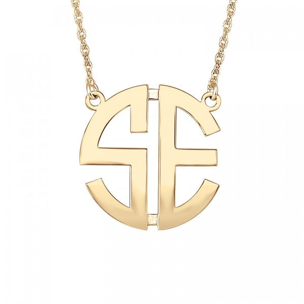 Two Initial Block Monogram Necklace Apparel & Accessories > Jewelry > Necklaces - 2