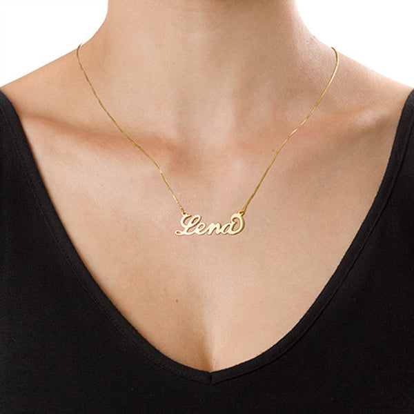 Gold Nameplate Necklace - Carrie Style 2