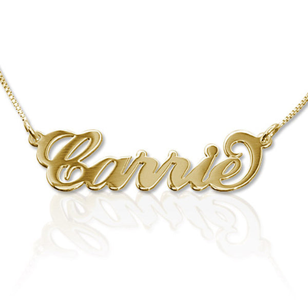 Gold Nameplate Necklace - Carrie Style Apparel & Accessories > Jewelry > Necklaces - 1