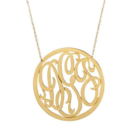 Cheshire Rimmed Monogram Necklace - Moon and Lola Apparel & Accessories > Jewelry > Necklaces - 1
