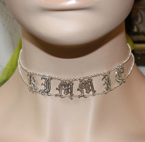 Custom Name Choker - Purple Mermaid Designs Apparel & Accessories > Jewelry > Necklaces - 1