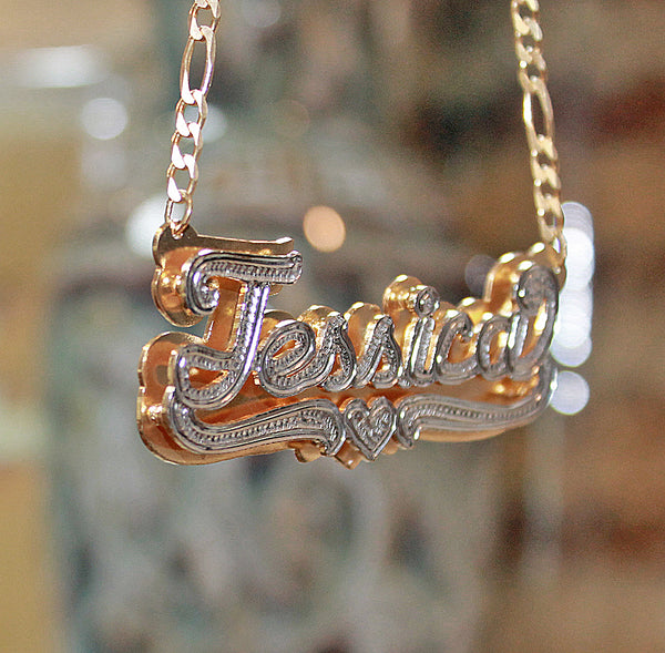 Custom 3D Double Plated Name Necklace 3