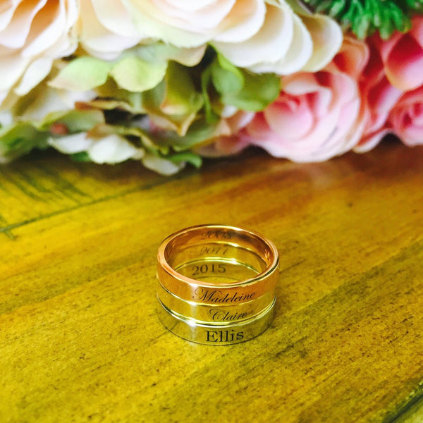 Personalized 14K Gold Band Ring 3