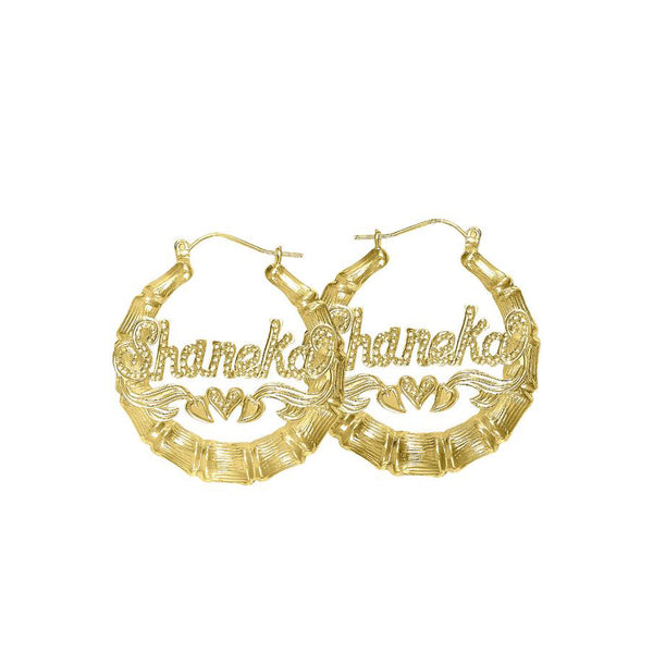 Medium Bamboo Name Earrings by Purple Mermaid Designs 5