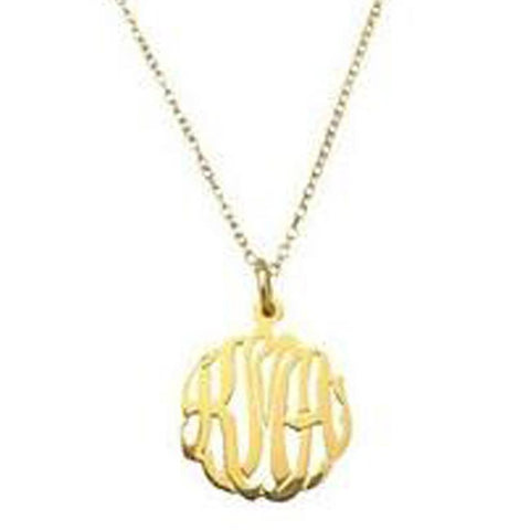 Gold Mini Monogram Necklace-Purple Mermaid Designs Apparel & Accessories > Jewelry > Necklaces - 1